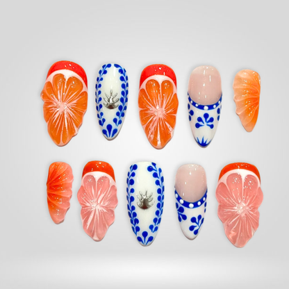 Citrus Muse butter yellow press-on nails - almond shape, front view