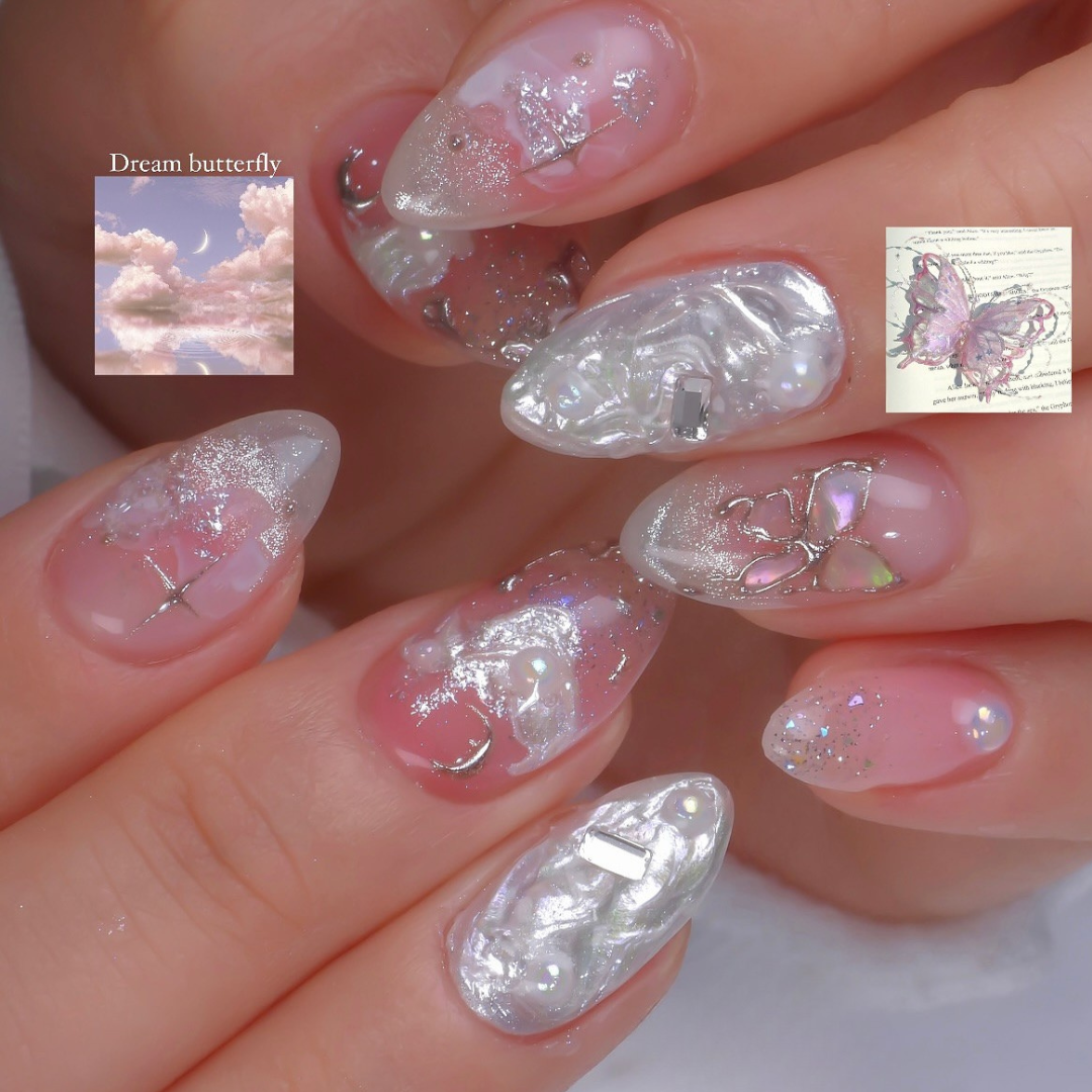 Dreamy Glow press-on nails - image 5 of 15, sparkle almond