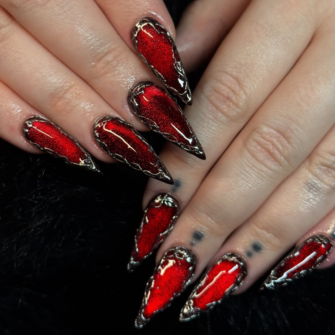 Ghost Party press-on nail set - XS to L sizing, seasonal design