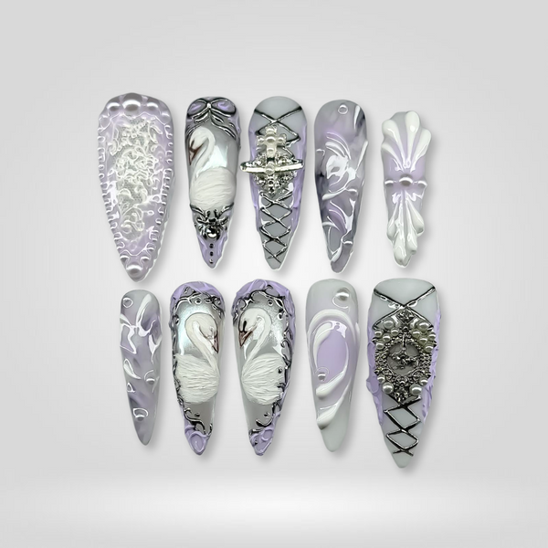 Metallic Rush | Pearl-Shift Almond Press-Ons press-on nail set