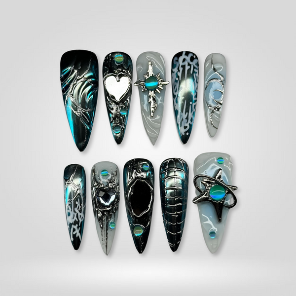 Neon Blaze | Soft Neutral Almond Press-Ons press-on nail set