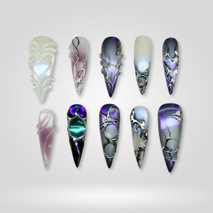 Shadow Kiss soft neutral press-on nails - almond shape, front view