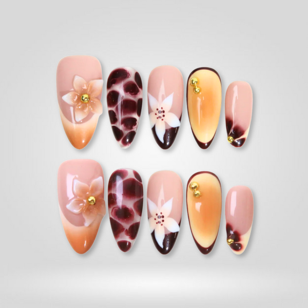 Boho Chic | Soft Neutral Almond Press-Ons press-on nail set