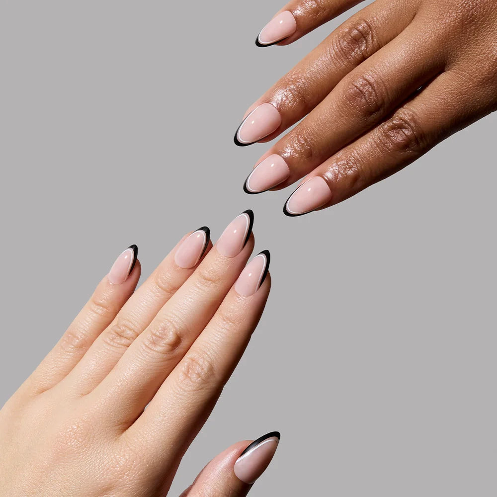 NO IN BETWEEN press-on nail set - XS to L sizing, milky cloud dancer design
