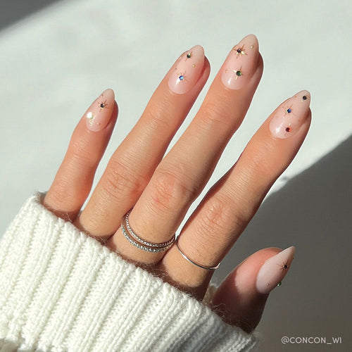 North Star 3d sculptural press-on nails - almond shape, front view