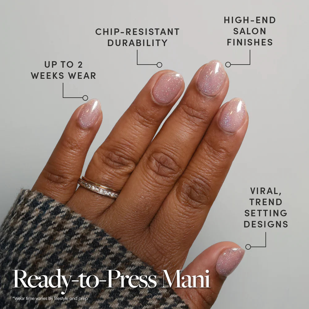 Nude Glazed press-on nails - image 5 of 8, jelly glaze oval