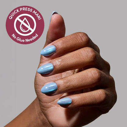 Ocean Prism press-on nails on hand - lifestyle photo, jelly glaze finish