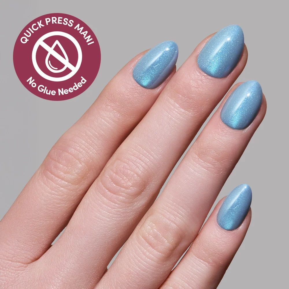 Ocean Prism press-on nail set - XS to L sizing, jelly glaze design
