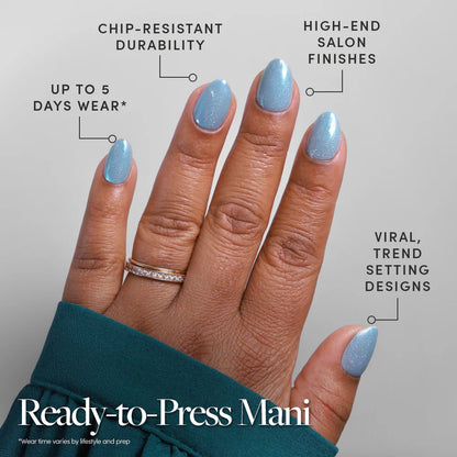 Ocean Prism press-on nails - image 5 of 8, jelly glaze almond