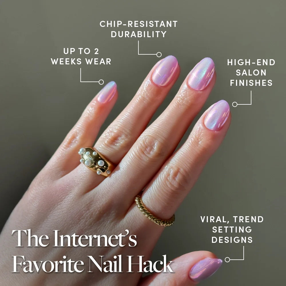 Oyster press-on nails - image 5 of 8, cat-eye velvet oval