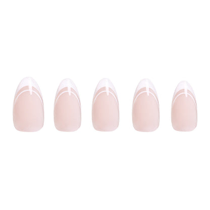 Paris press-on nails on hand - lifestyle photo, french tip finish