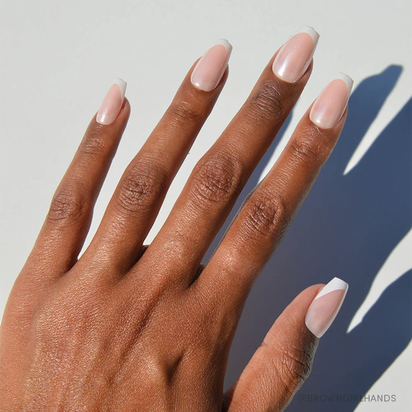 Pearl Glaze | Milky Cloud Dancer Coffin/Ballerina Press-Ons press-on nail set
