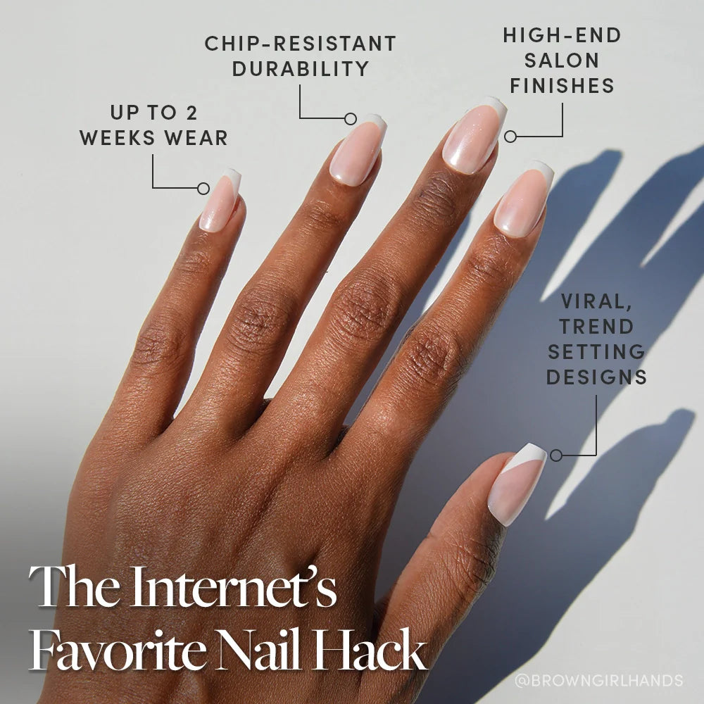 Pearl Glaze press-on nails close-up texture detail - milky cloud dancer finish, US shipping