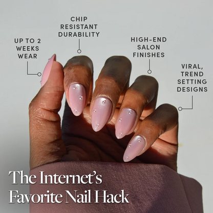 Pearl Me Softly press-on nails close-up texture detail - cat-eye velvet finish, US shipping
