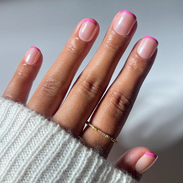 Pink Tutu | Dipped French Almond Press-Ons press-on nail set