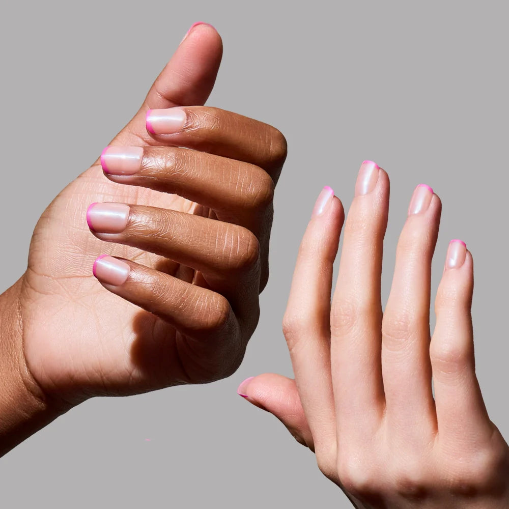 Pink Tutu press-on nail set - XS to L sizing, dipped french design