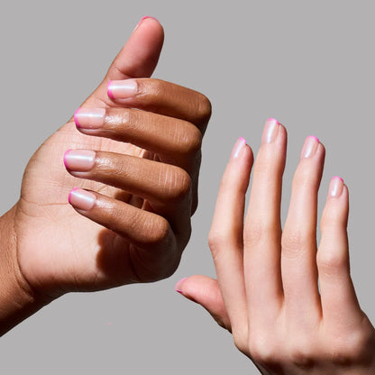 Pink Tutu press-on nail set - XS to L sizing, dipped french design