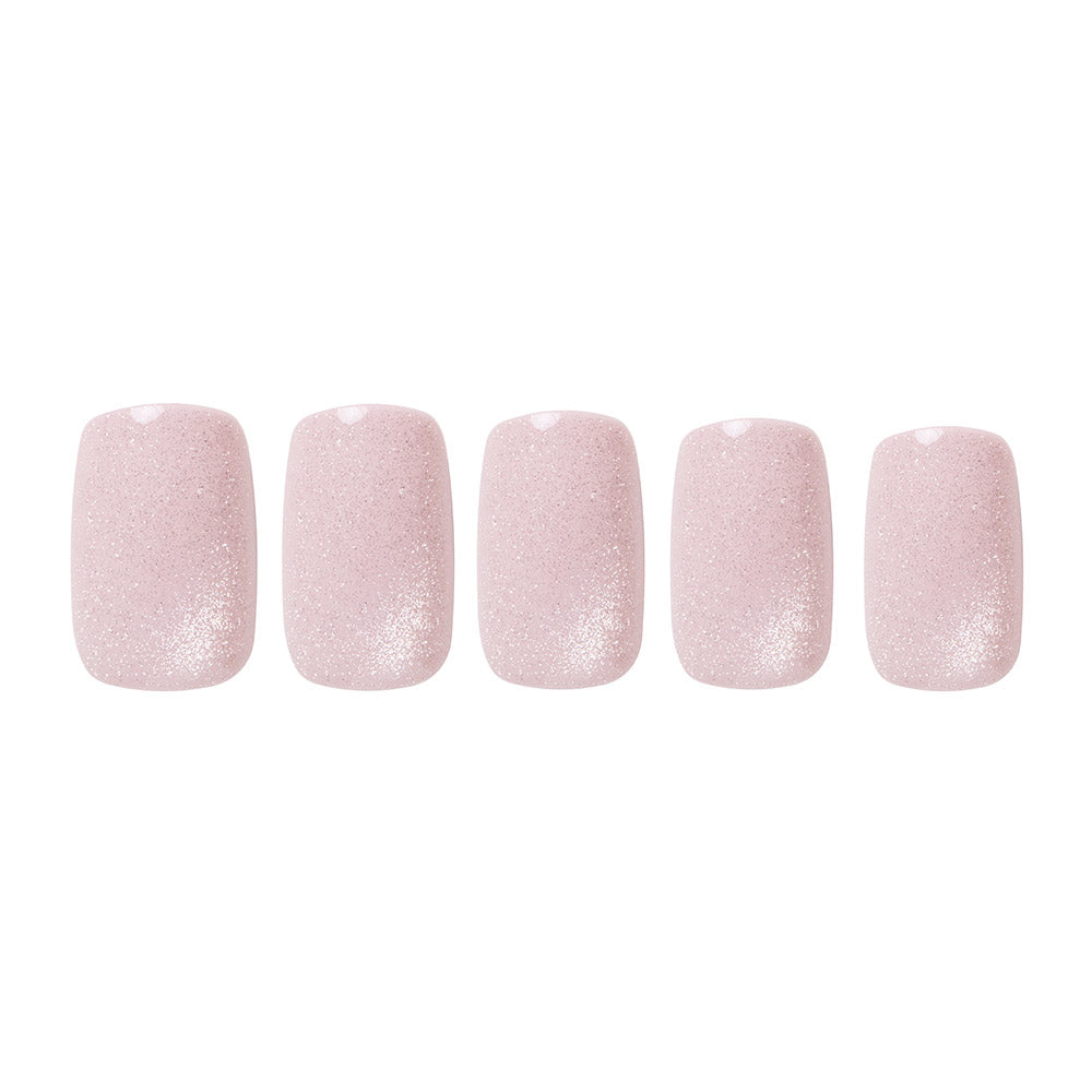 Pinky Promise press-on nails close-up texture detail - cat-eye velvet finish, US shipping