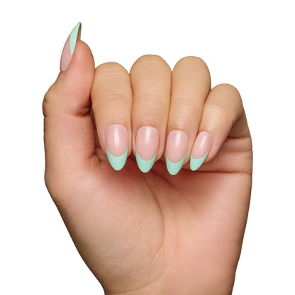 Pistachio Crème press-on nail set - XS to L sizing, french tip design