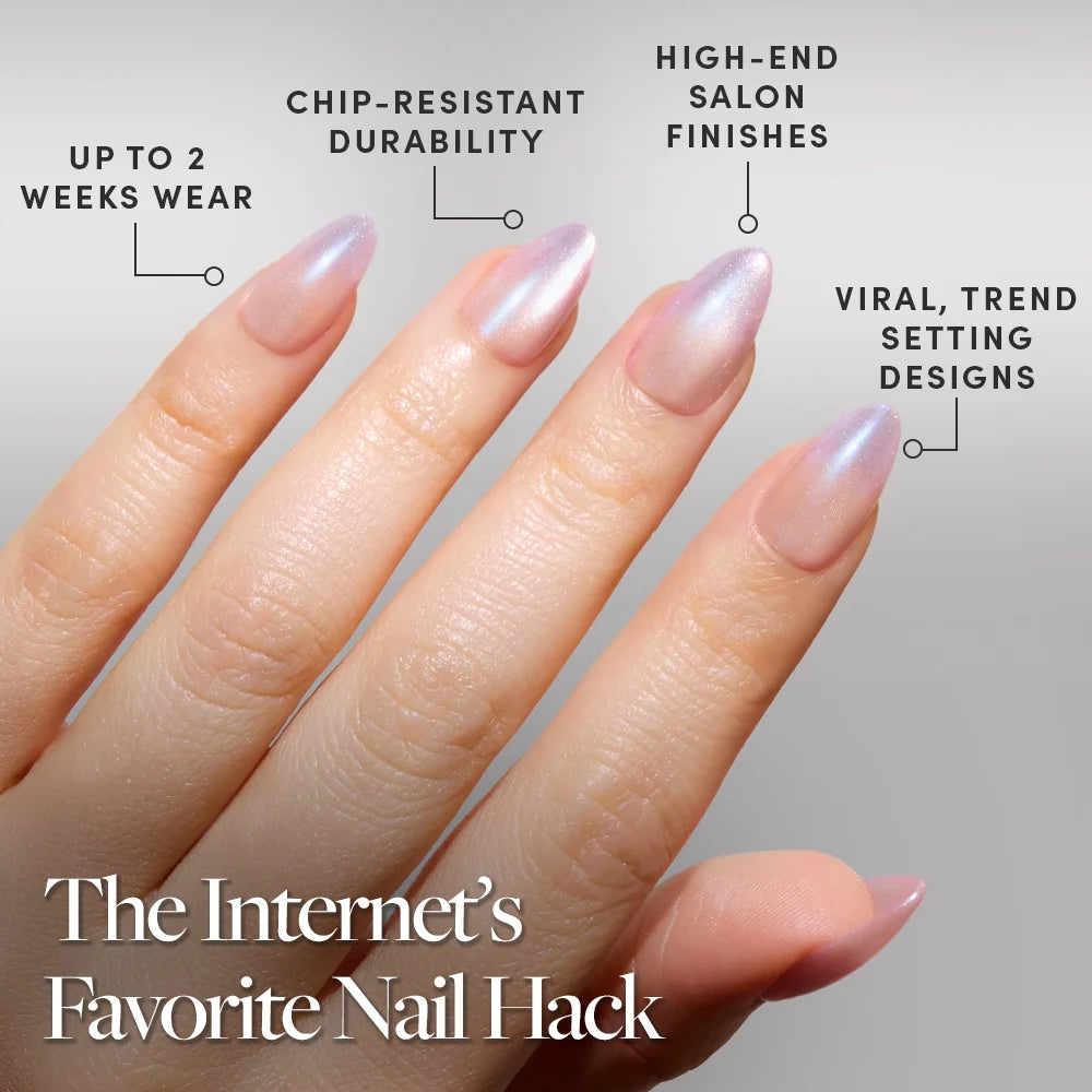 Polar Day press-on nails - image 5 of 10, cat-eye velvet almond