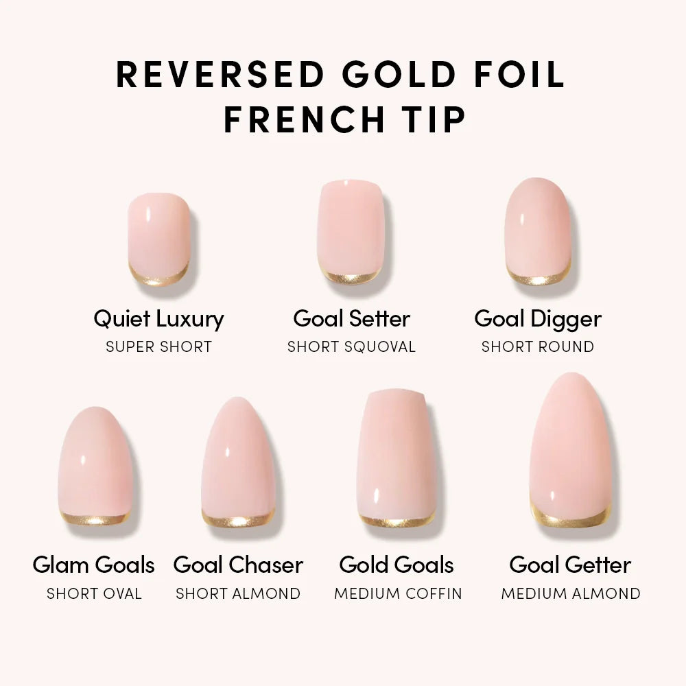 Quiet Luxury press-on nail set - XS to L sizing, french tip design