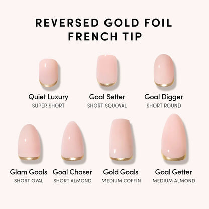 Quiet Luxury press-on nail set - XS to L sizing, french tip design