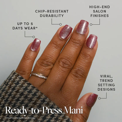 Red Allure press-on nails - image 5 of 8, cat-eye velvet square
