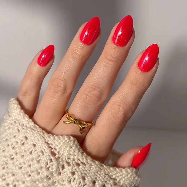 Red Flag | Jelly Glaze Almond Press-Ons press-on nail set