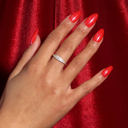 Red Flag press-on nails - image 5 of 8, jelly glaze almond