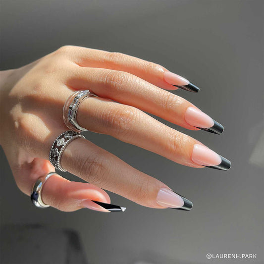 Rogue milky cloud dancer press-on nails - almond shape, front view
