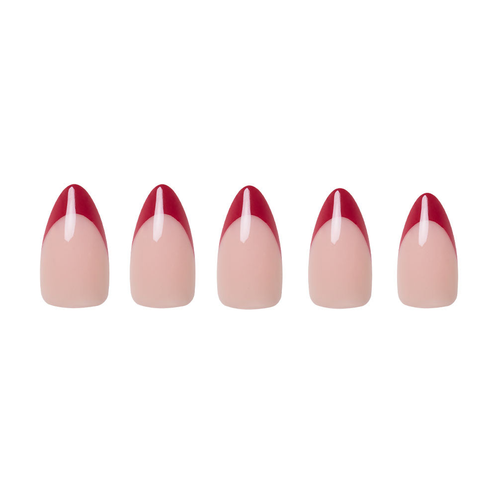 Rose Garden press-on nails on hand - lifestyle photo, french tip finish