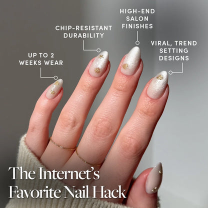 Sanded press-on nails - image 5 of 9, cat-eye velvet almond