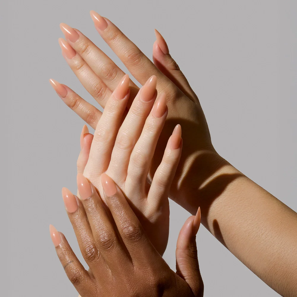 Sheer Peach press-on nail set - XS to L sizing, jelly glaze design