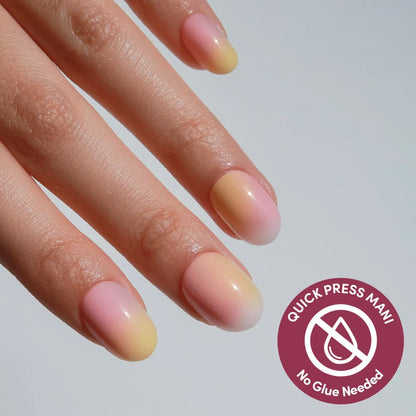 Sherbert ombre gradient press-on nails - round shape, front view