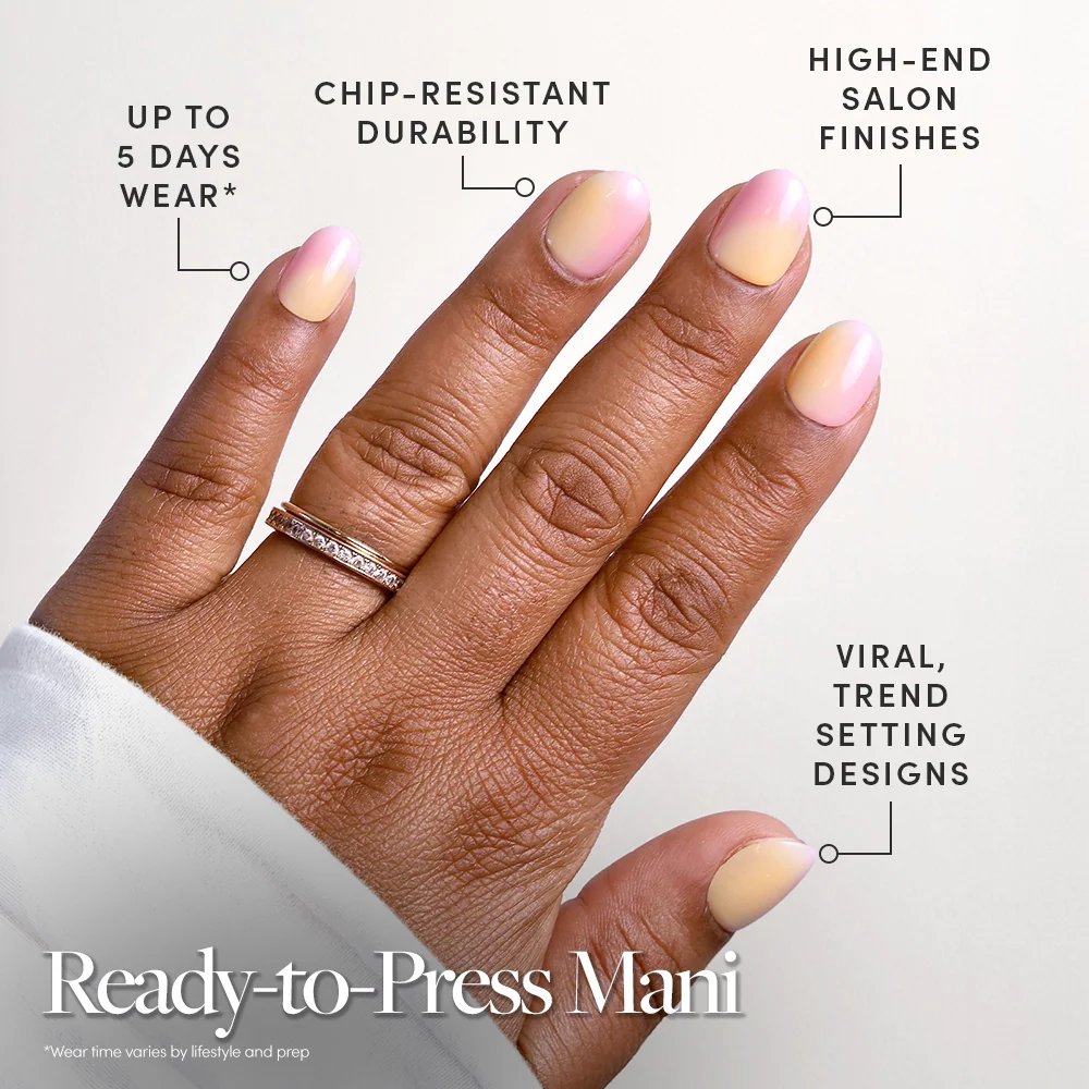Sherbert press-on nails - image 5 of 8, ombre gradient round