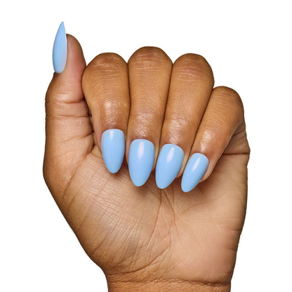 Soft Blue press-on nail set - XS to L sizing, soft neutral design