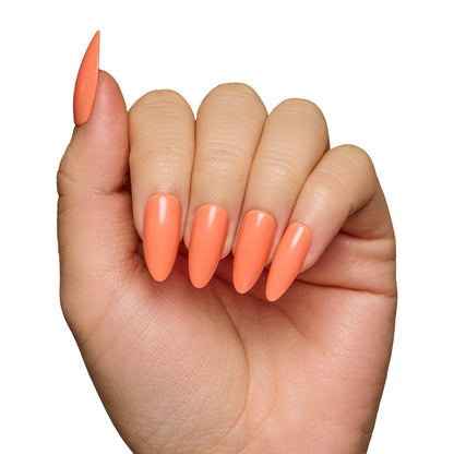 Soft Tangerine press-on nails close-up texture detail - pastel finish, US shipping