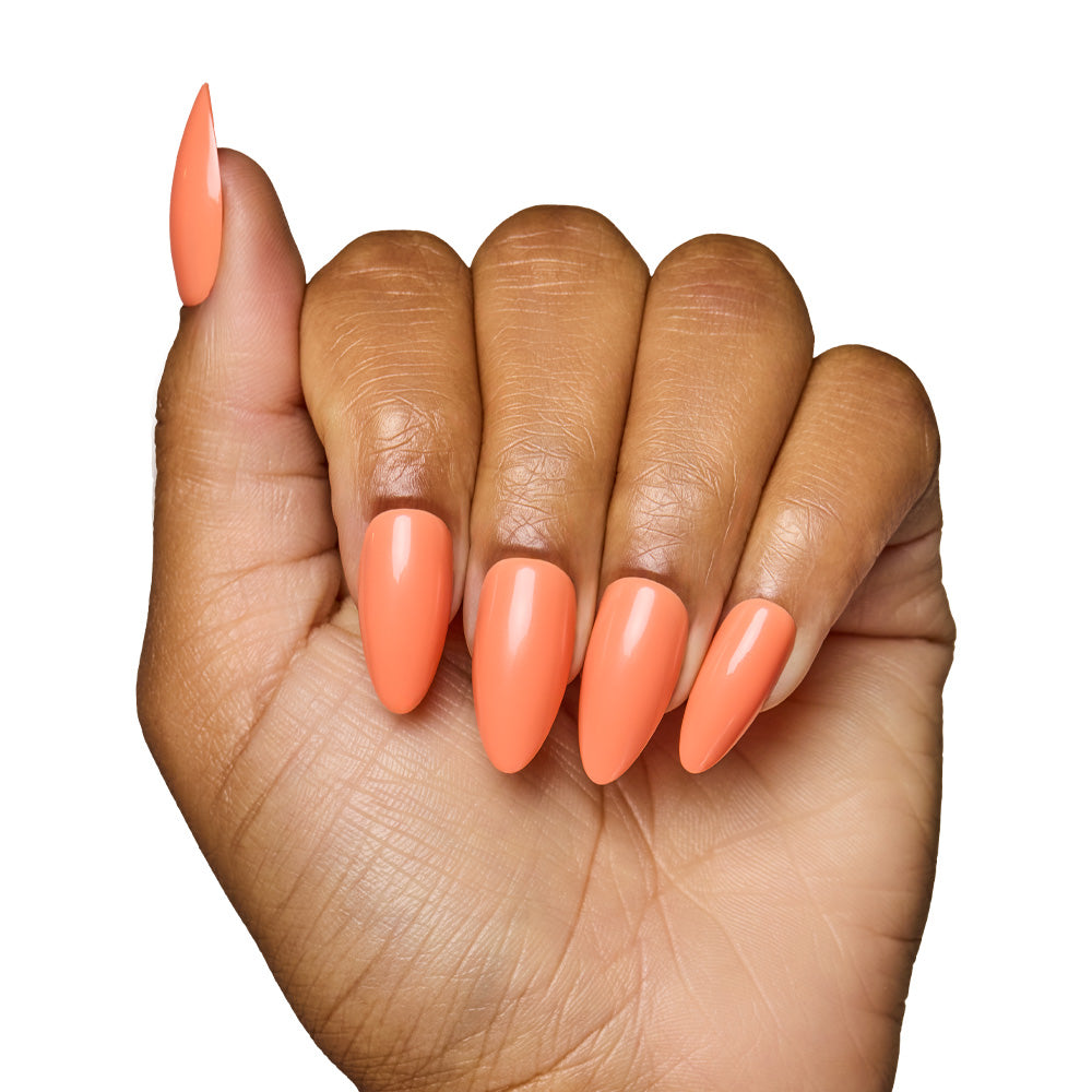 Soft Tangerine press-on nail set - XS to L sizing, pastel design