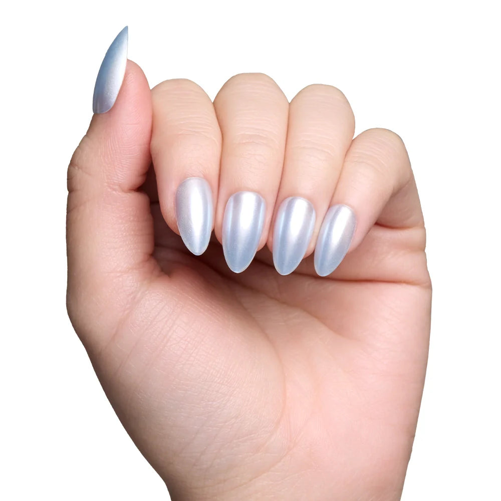Something Blue press-on nail set - XS to L sizing, jelly glaze design