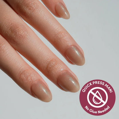 Sparkly Brown jelly glaze press-on nails - oval shape, front view
