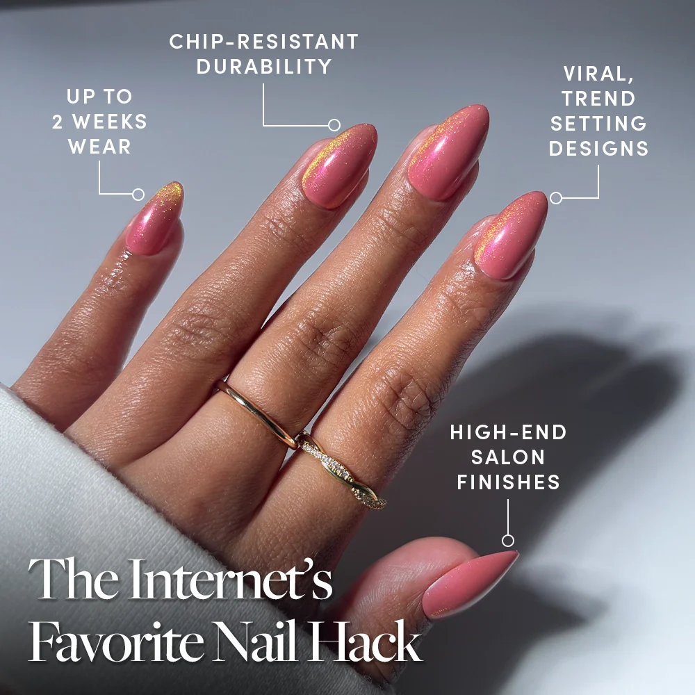 Starbeam press-on nails close-up texture detail - cat-eye velvet finish, US shipping