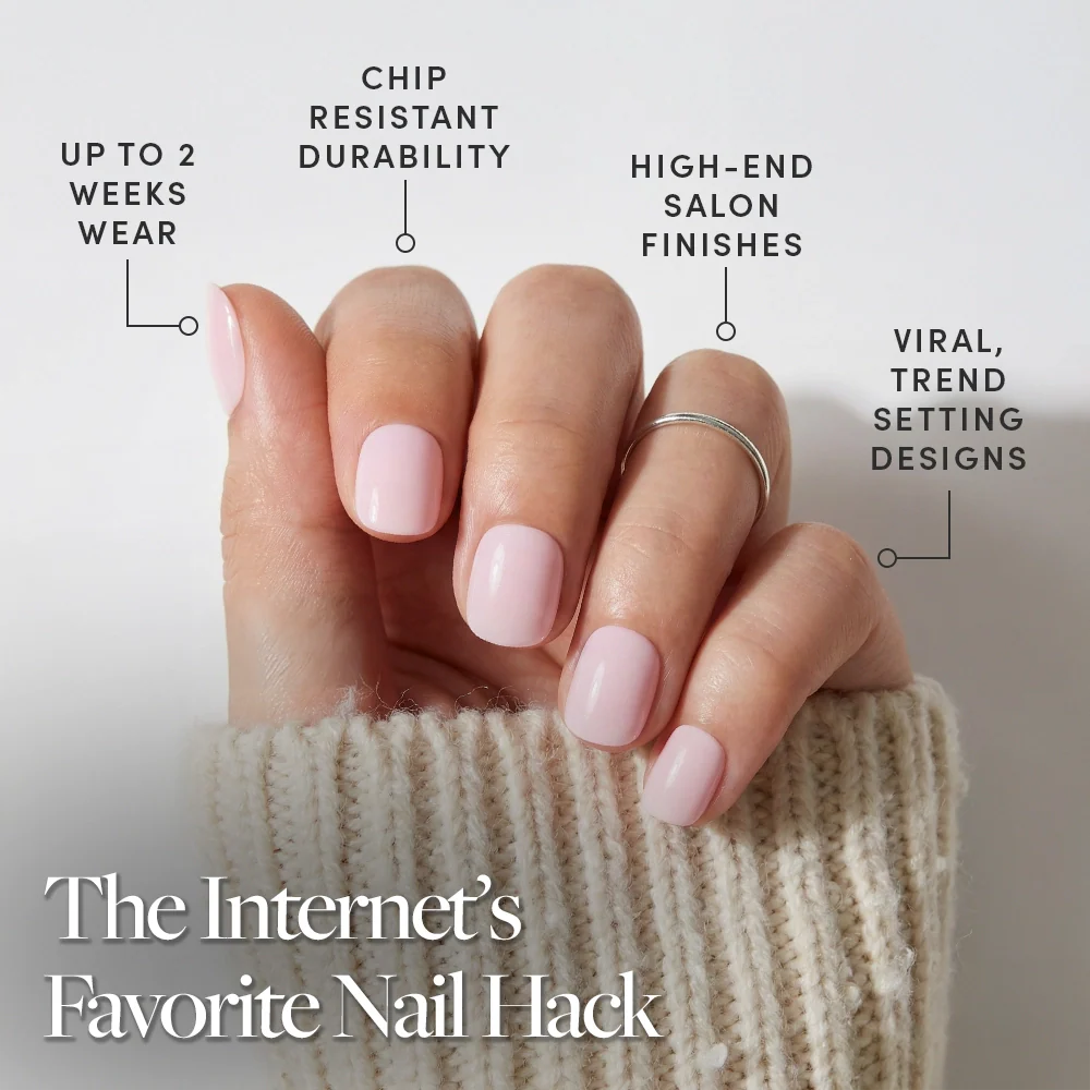 Sugar BB press-on nail set - XS to L sizing, soft neutral design