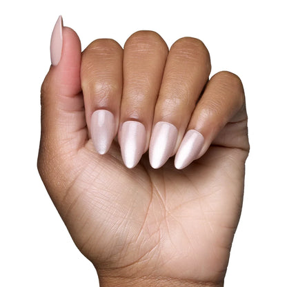 The Vow press-on nails on hand - lifestyle photo, cat-eye velvet finish