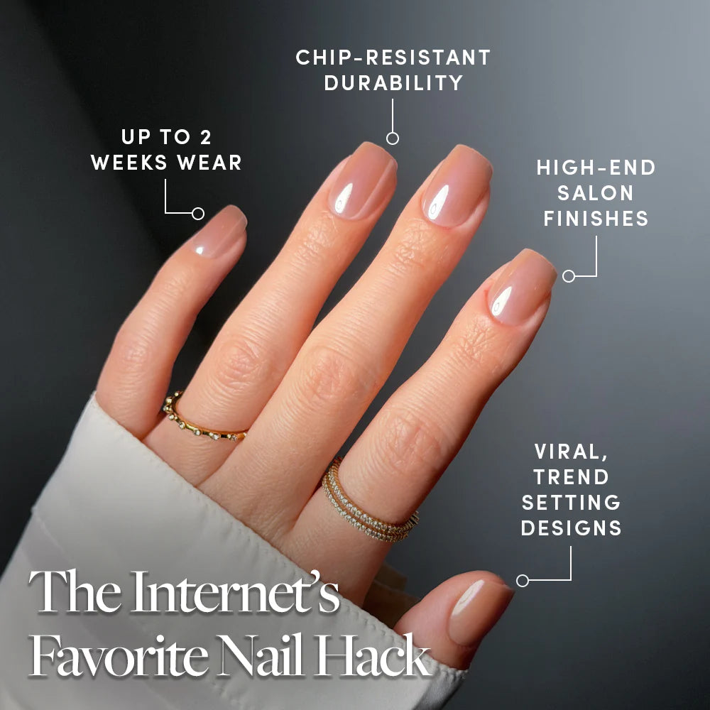 THRILLA IN MANILA press-on nails close-up texture detail - jelly glaze finish, US shipping