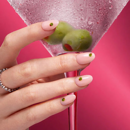 Tipsy Olive press-on nails - image 5 of 8, french tip oval