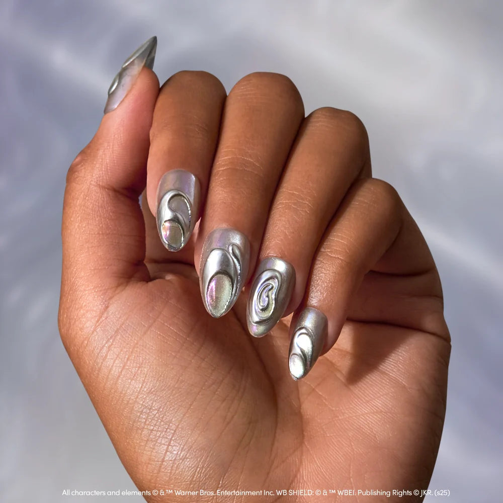 Unicorn Blood press-on nails close-up texture detail - 3d sculptural finish, US shipping