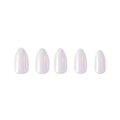 Moonlight press-on nails close-up texture detail - milky cloud dancer finish, US shipping