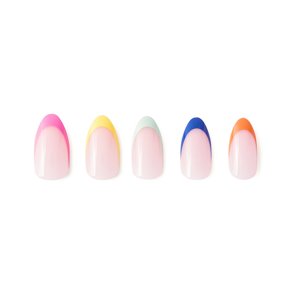 Sprinkles press-on nails close-up texture detail - french tip finish, US shipping