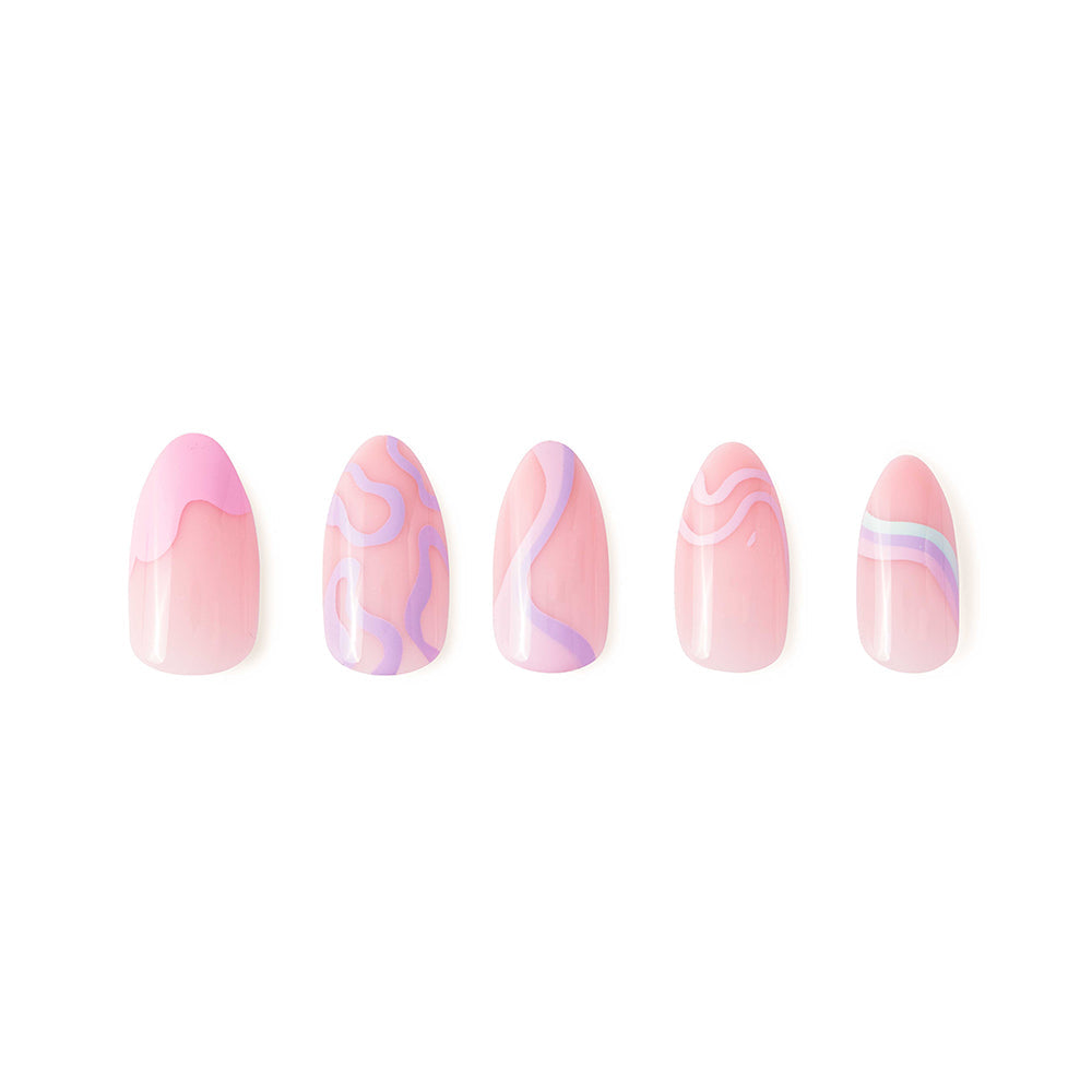 Wild Card press-on nails on hand - lifestyle photo, pastel finish