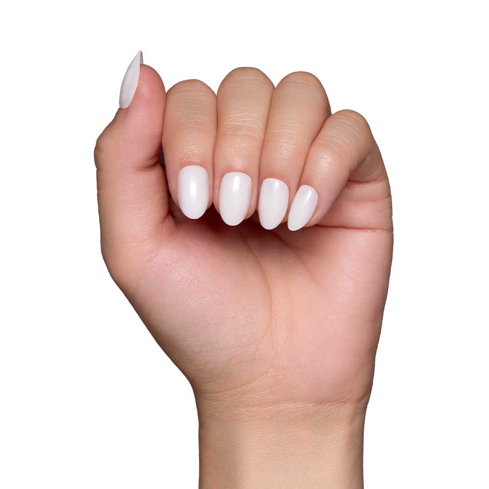 White Swan press-on nail set - XS to L sizing, milky cloud dancer design